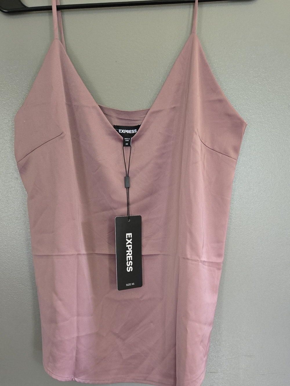 Express Mauve Satin V-Neck Cami Top